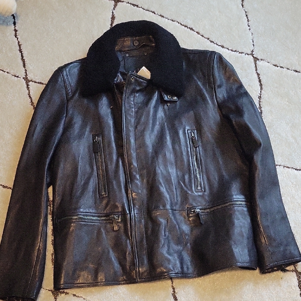 Coach Dark Leather Field Jacket
